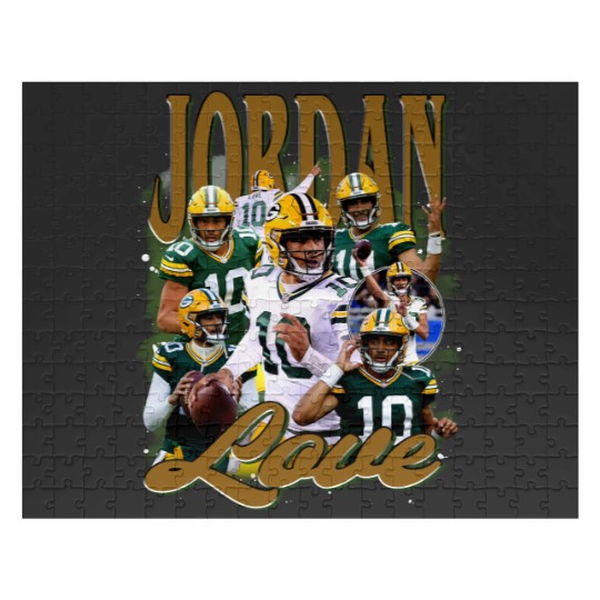 Discover Vintage 90s Graphic Style Jordan Love Jigsaw Puzzles, Jordan Love Vintage Jigsaw Puzzles, American Football Gift