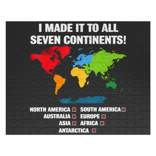 Discover world traveler seven continents 7 continents club white Jigsaw Puzzles