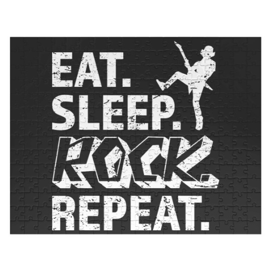 Discover Eat Sleep Rock Repeat Metal Music Rocker Headbanger Jigsaw Puzzles
