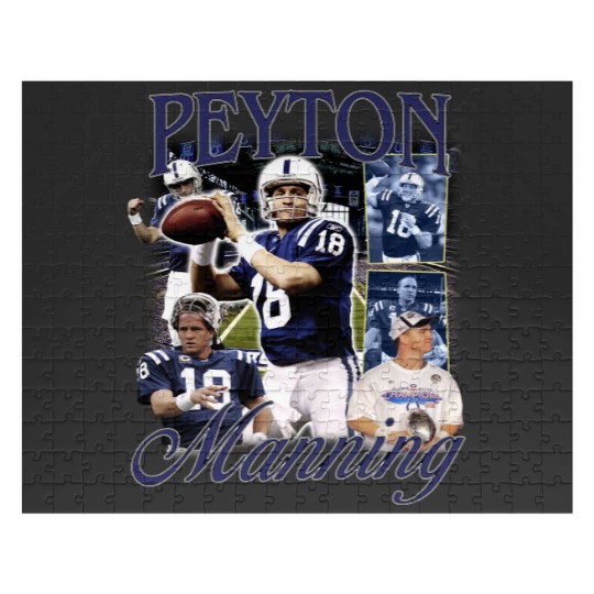 Discover Vintage 90s Graphic Style Peyton Manning Jigsaw Puzzles