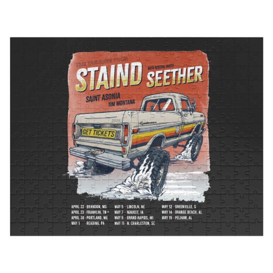 Discover Staind 2024 Tailgate Tour Jigsaw Puzzles  Staind Band Fan Jigsaw Puzzles  Tailgate 2024 Concert Sh