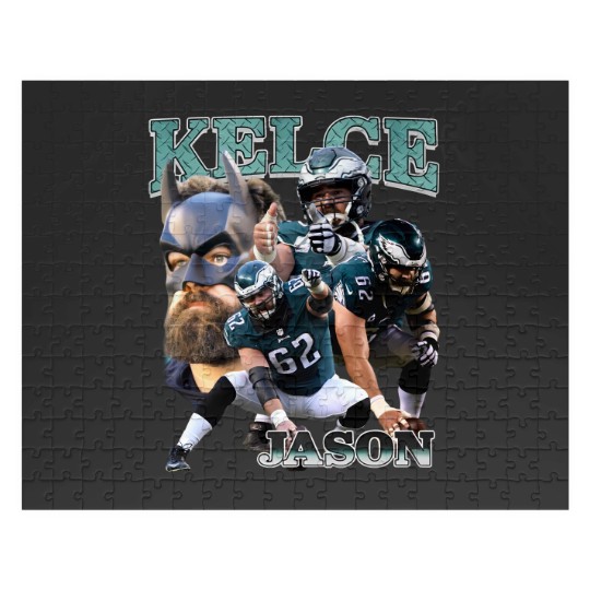 Discover Vintage 90s Graphic Style Jason Kelce Jigsaw Puzzles, Jason Kelce Jigsaw Puzzles