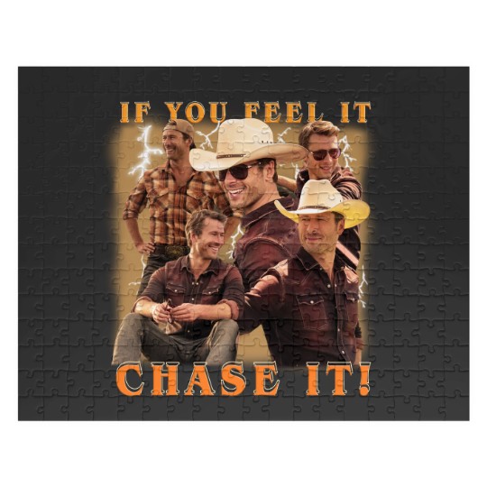Discover If you feel it chase it Glen Powell as Tyler Owens Twisters Jigsaw Puzzles