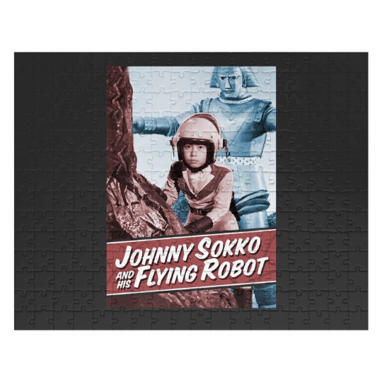 Discover Giant Robot Johnny Sokko's Flying Robot Vintage Poster Jigsaw Puzzles