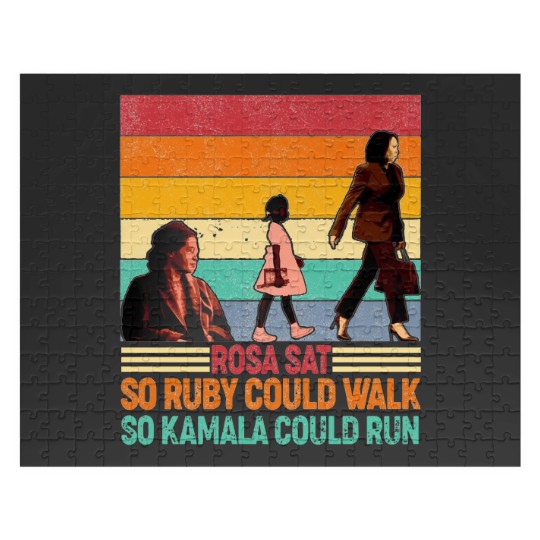 Discover Rosa Sat So Ruby Could Walk So Kamala Could Run Jigsaw Puzzles, Kamala Harris
