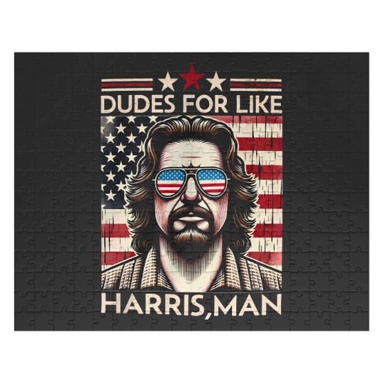 Discover Dudes for like Harris Man Jigsaw Puzzles, White Dudes for Harris, White for Kamala Harris 2024 Jigsaw Puzzles