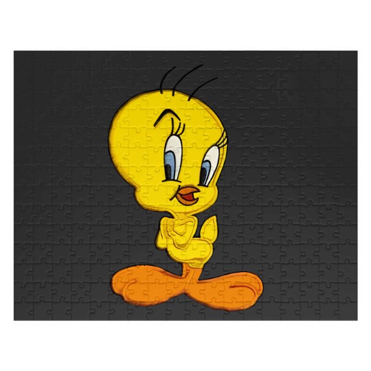 Discover Vintage 90s Warner Bros Tweety Bird Jigsaw Puzzles XL White Crewneck