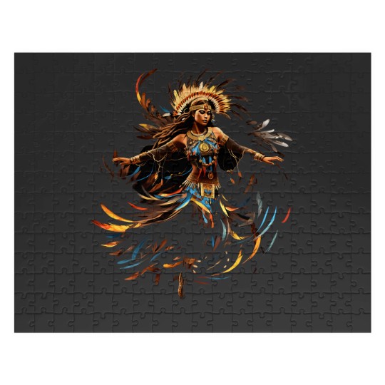 Discover Powwow Dancer Native American Indian Tribal Dance Women 2 Jigsaw Puzzles