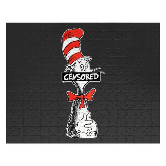 Discover Seuss Geisel  CENSORED Cat in stovepipe hat Jigsaw Puzzles