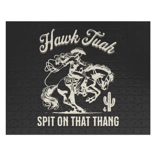 Discover Hawk Tuah Funny Inappropriate Jigsaw Puzzles - Country Meme Theme