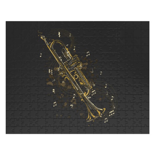 Discover Trumpet instrument with musical notes Jigsaw Puzzles