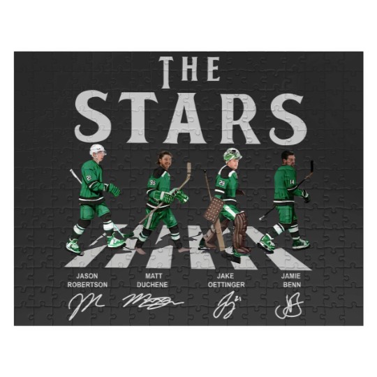 Discover Stars Walking Abbey Road Signatures Ice Hockey Jigsaw Puzzles, Dallas Vintage