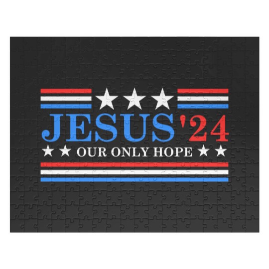 Discover Jesus Christ 2024 President USA Election Political Parody Jigsaw Puzzles