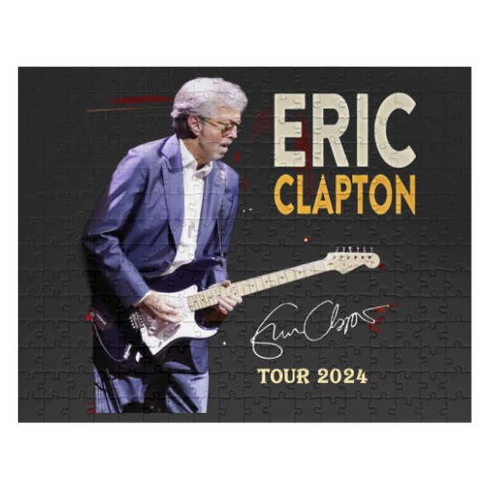Discover Eric Clapton 2024 tour Music Black Jigsaw Puzzles Great Gift