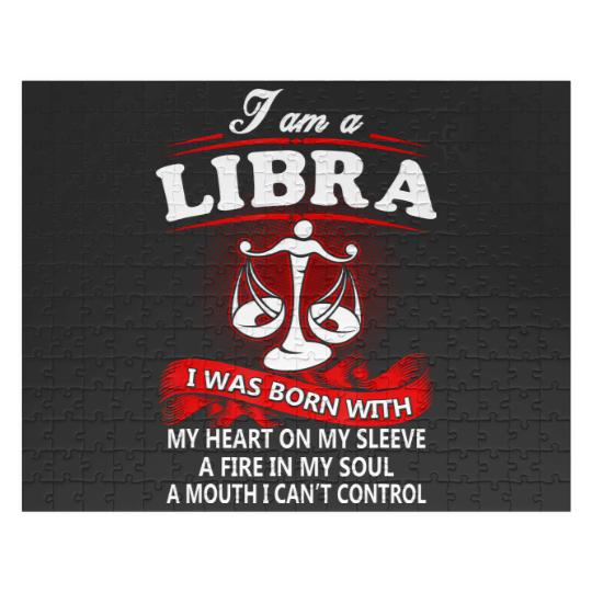 Discover i am a libra woman i was born with my heart on my t Jigsaw Puzzles
