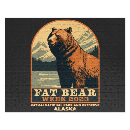 Discover fat bears week - vintage emblem 2024 Jigsaw Puzzles