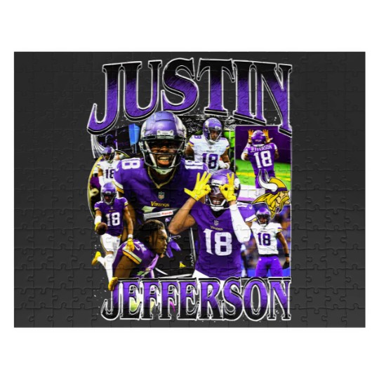 Discover Vintage 90s Graphic Style Justin Jefferson Jigsaw Puzzles