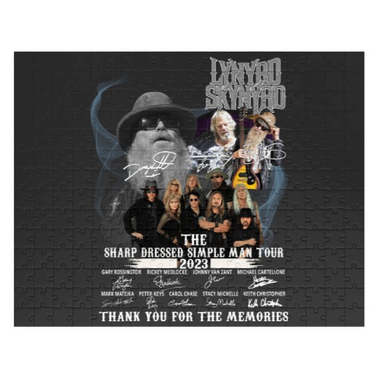 Discover The sharp dressed simple man tour zz top lynyrd skynyrd signatures 2023 Jigsaw Puzzles