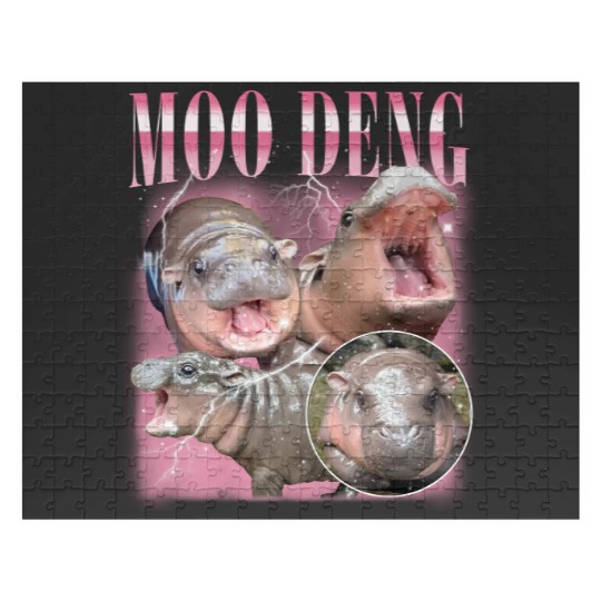 Discover Vintage Moo Deng Jigsaw Puzzle