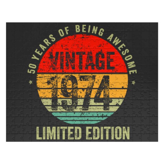 Discover Vintage 1974, 1974 vintage birthday, 50 birthday Jigsaw Puzzles
