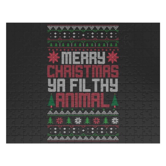 Discover Urban Attitude Christmas Merry Xmas Ya Filthy Animal Meme Jigsaw Puzzles