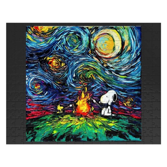 Discover Snoopy Starry Night print van Gogh parody Jigsaw Puzzles