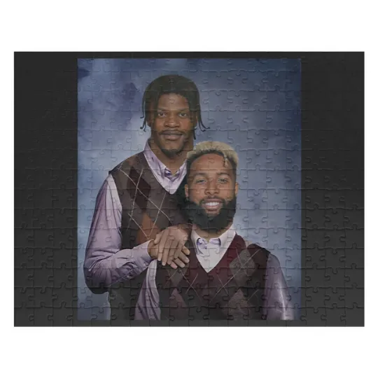 Discover Lamar Jackson OBJ Odell Beckham Jr Baltimore Football Jigsaw Puzzles