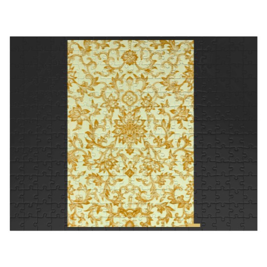 Discover yellow-gold pattern with flower motifs Jigsaw Puzzles