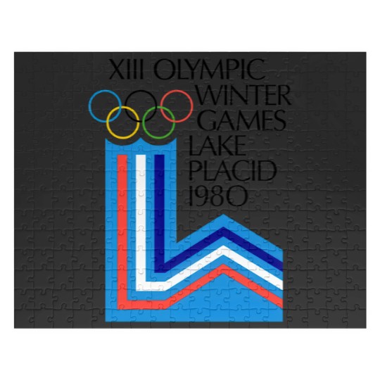 Discover Lake Placid 1980 Winter Olympics Men's Grey Jigsaw Puzzles Size S-5XL