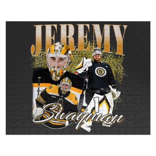 Discover Jeremy Swayman Jigsaw Puzzles Ice Hockey American Professional Hockey Championship Sport Merch Vintage Jigsaw Puzzles