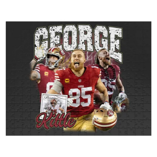 Discover Vintage 90s Graphic Style George Kittle Jigsaw Puzzles, San Francisco Football
