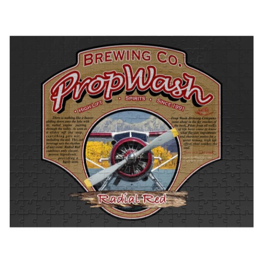 Discover PropWash Brewing Co. Radial Red DHC2 Beaver Floatplane Jigsaw Puzzles