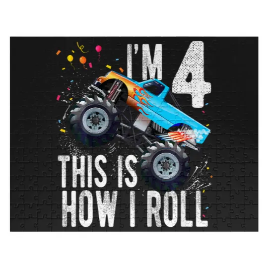 Discover Kids 4 Year Old 4Th Birthday Boy Monster Truck Car Jigsaw Puzzles