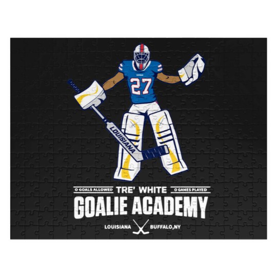 Discover tre white goalie academy Print Trucker Hats Jigsaw Puzzles