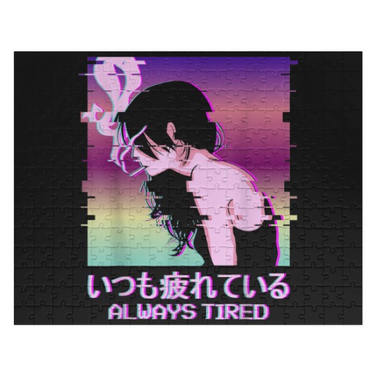 Discover Always Tired Japan Vaporwave Old Indie Aesthetic Anime Girl Jigsaw Puzzles