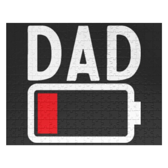 Discover Funny Low Battery Dad daddy and son gift Jigsaw Puzzles