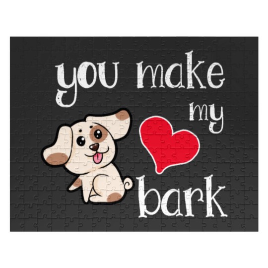 Discover You make my heart bark Dog Doggie Present Heart Jigsaw Puzzles