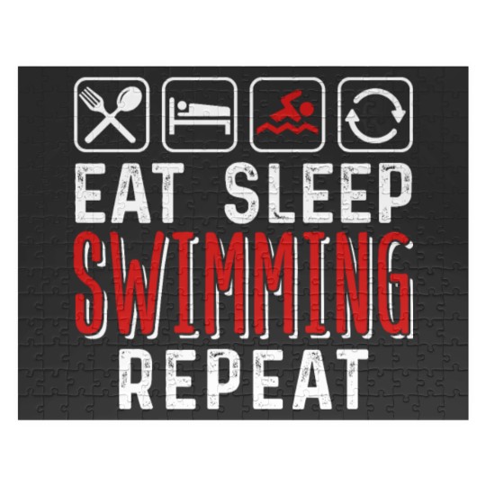 Discover Eat Sleep Swimming Repeat Jigsaw Puzzles