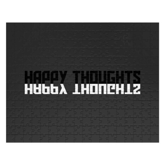 Discover happy thoughts shadow mirrored design logo only th Jigsaw Puzzles
