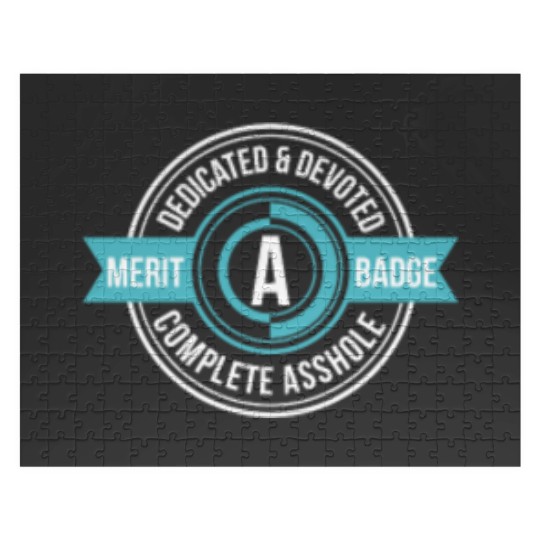 Discover Asshole Merit Badge Jigsaw Puzzles