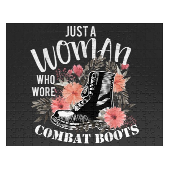 Discover Just A Woman Wore Combat Boots Veteran Jigsaw Puzzles