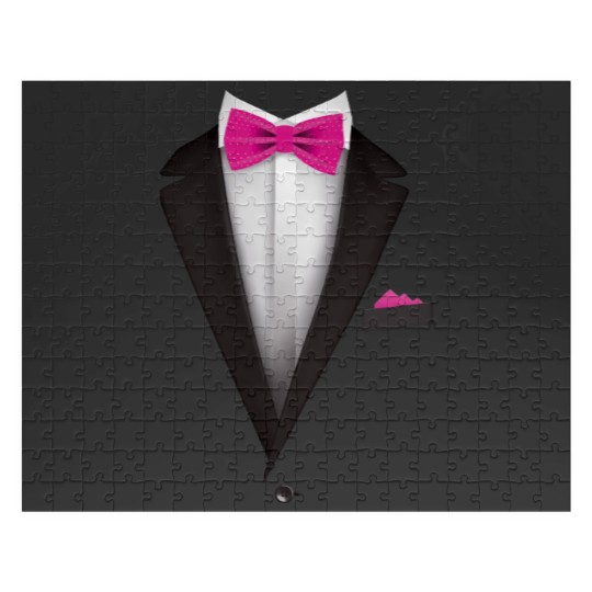 Discover Tuxedo  with Pink Bowtie For Weddings T- Jigsaw Puzzles