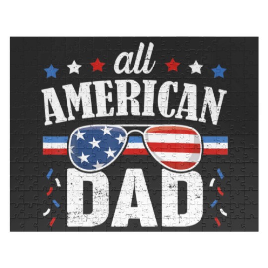 Discover Mens All American Dad 4Th Of July Father's Day Sun Jigsaw Puzzles