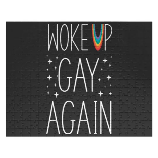 Discover LGBT Pride Rainbow Woke Up Gay Again Stars Jigsaw Puzzles
