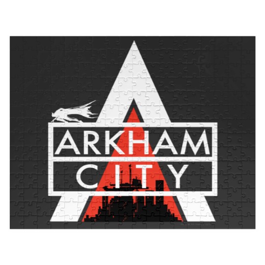 Discover Arkham City Logo White Jigsaw Puzzles