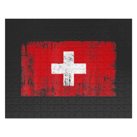 Discover Switzerland Swiss Flag Gift Football-Fan Sports Ad Jigsaw Puzzles