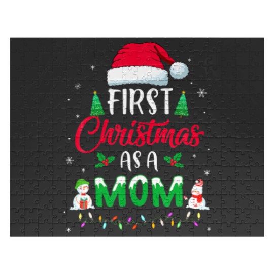Discover First Christmas As A Mom Funny Christmas New Mommy Jigsaw Puzzles