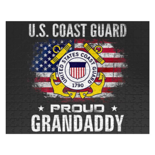 Discover U.S Coast Guard Proud Grandaddy With American Flag Jigsaw Puzzles