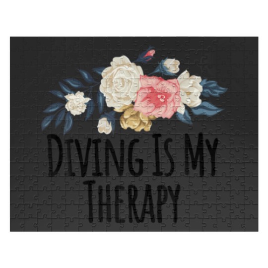 Discover Floral Flowers, Diving Is My Therapy Funny Floral Jigsaw Puzzles