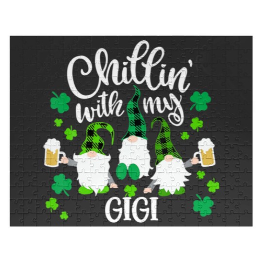 Discover Chillin With My Gigi St Patricks Day Gnomes Garden Jigsaw Puzzles